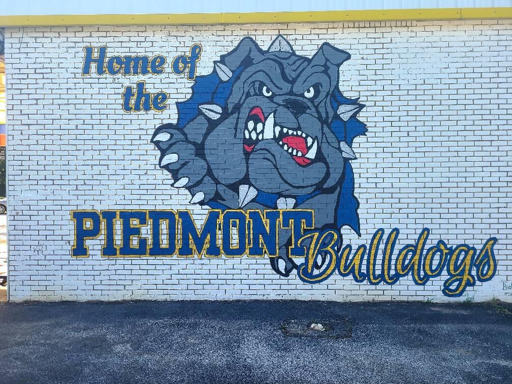 Home of the Piedmont Bulldogs mural