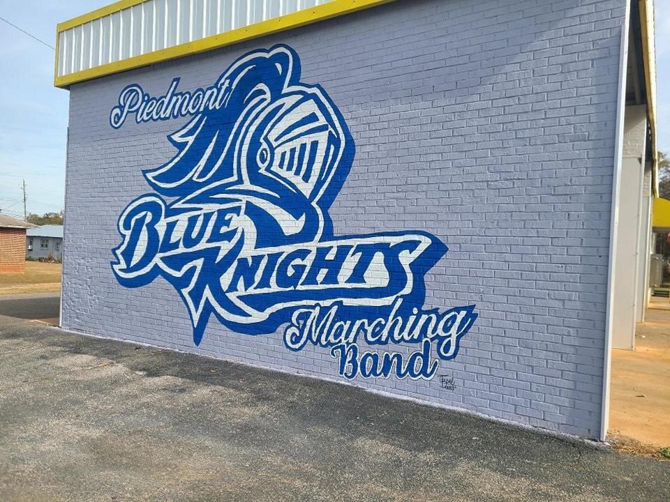 Piedmont Blue Knights Marching Band mural