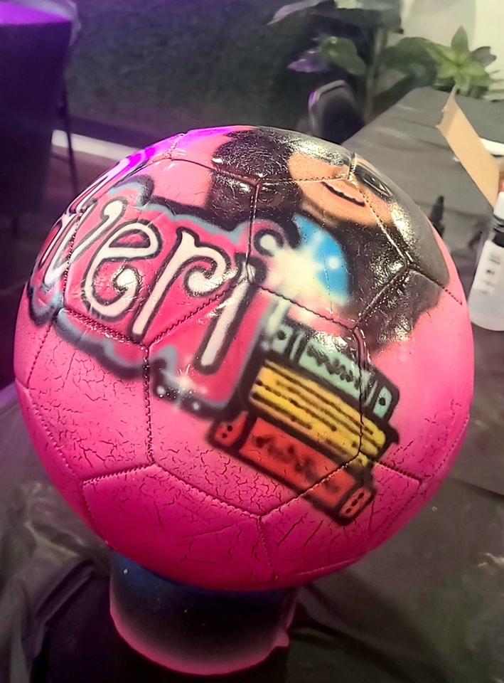 Custom airbrushed softball helmet
