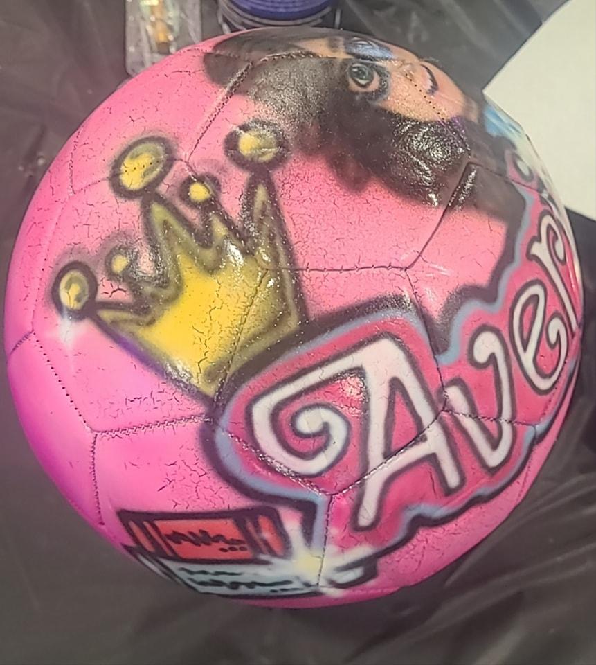 Custom airbrushed sports gear
